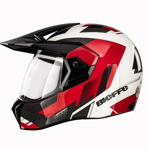 Capacete Bieffe 3 Sport React Branco Perolizado Vermelho