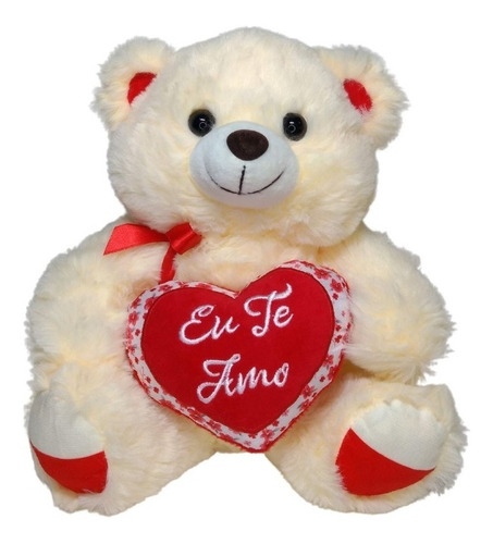 Urso De Pelúcia Com Coração Eu Te Amo - 26 Cm ( 3 Cores) | Parcelamento sem  juros