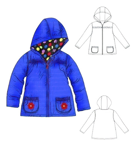 Moldes Unicose Campera Parka Lluvia Reversible Niña 11021203