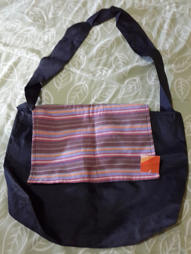 Cartera Bolso Rayado De La India Morral Manijas Largas