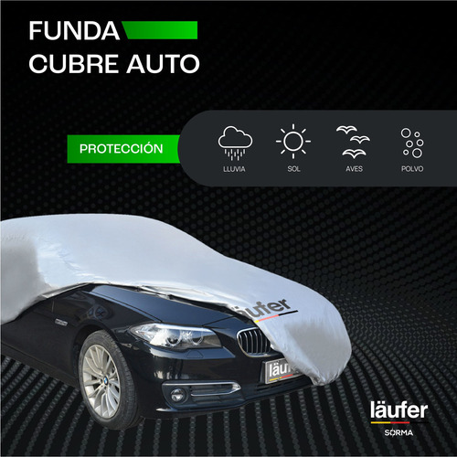 Imagen 2 de 10 de Funda Cubre Auto Laufer Nylon Doble Costura Impermeable