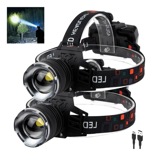 Linterna Frontal Led Recargable 100000 Lúmenes Impermeable Color De La Luz Color De La Linterna