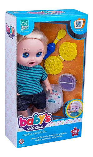 Boneco Menino Bebe Come Comidinha Faz Caquinha Super Toys