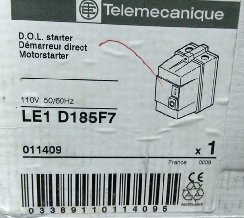 Le1-d185f7 Telemecanique Arrancador Magnético Eléctrico
