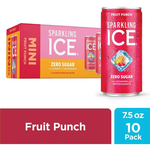 Sparkling Ice Zero Sugar, 30 Mini Latas Pack C/3 Sabores