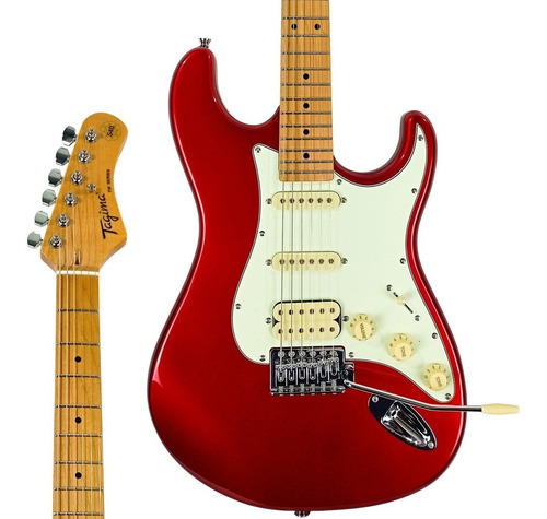 Guitarra Tagima Tg 540 Woodstock Tw Series roja, guía para la mano derecha, color rojo (mr Lf/mg), material de horquilla de arce