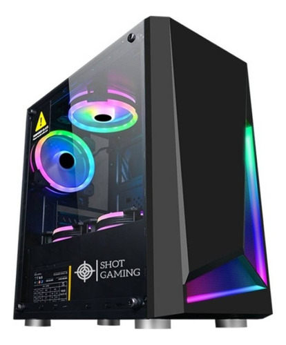 Gabinete Gamer Shot Sup-8192 Vidrio Templado Con Rgb Frontal