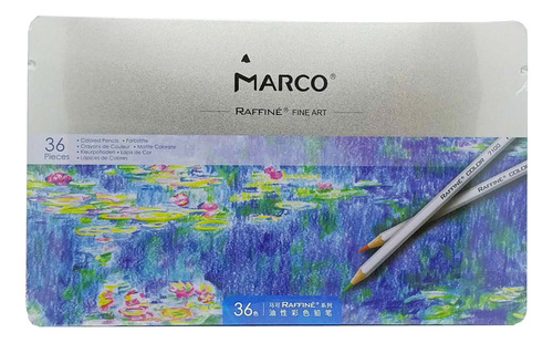 Set Lapices Colores Marco Raffine Fine Art X 36 Caja Metal