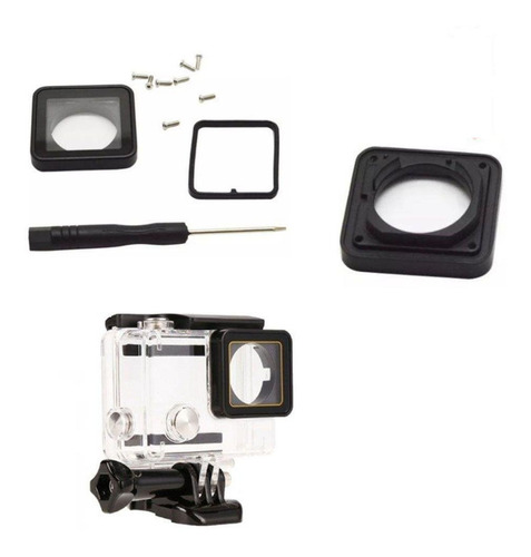 Conjunto Reposição Lente Caixa Estanque Gopro Hero 3+ 4
