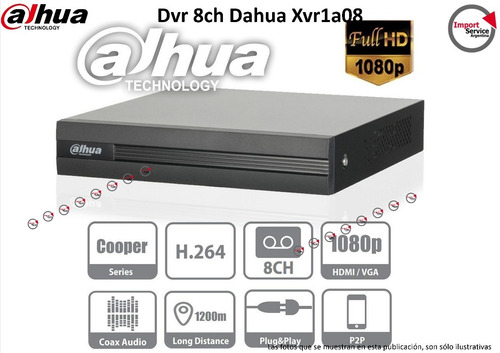 Dvr 8 Canales Dahua Pentahibrido Hdcvi Dh-xvr1a08