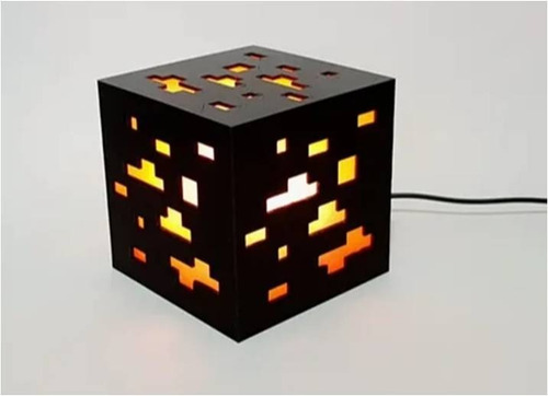 Luminaria Abajur Minecraft Mdf Decoraçã Luxo Barato Presente