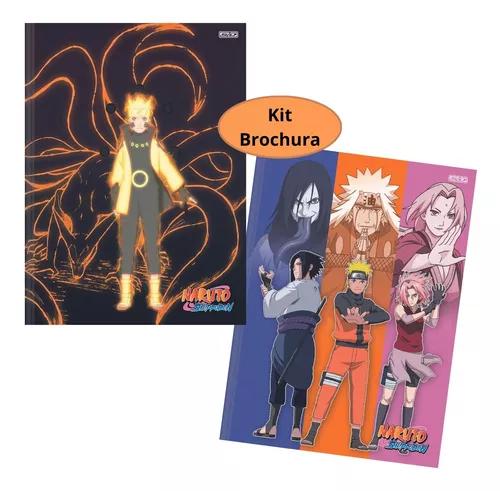 Caderno Naruto Desenho Animes Mangás Brochura 2 Unidades