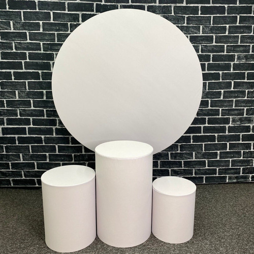 Trio Capas Para Mesa Cilindro + Capa Painel 1,50m Branco