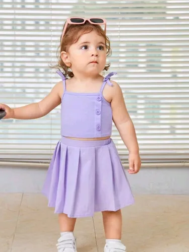 Saia plissada cheap lavanda