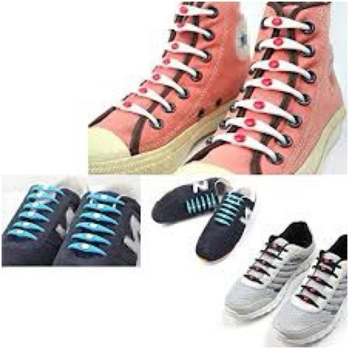 2 Kit Cordones Trenzas De Silicon Para Zapatos Unisex Colore