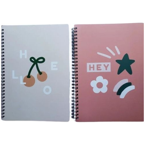 2 Cuadernos 25 Cm X 18 Cm Líneas Horizontales Guinda