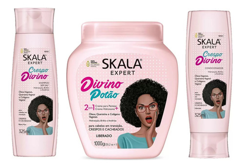 Kit Skala Crespo Divino Shampoo+condicionador+creme 
