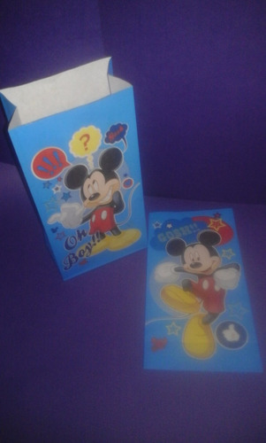 Bolsas De Papel Tipo Sobre De Mickey Mouse  ( X10 Unidades)
