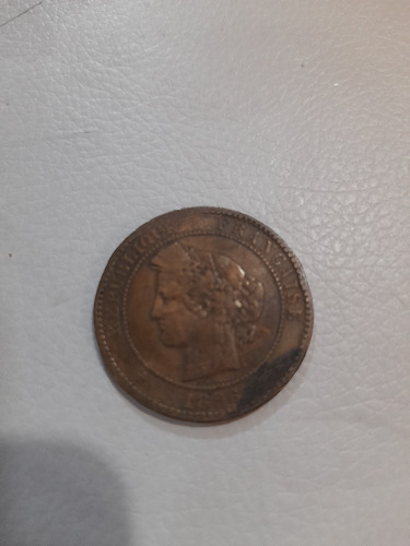 Antigua Moneda 10 Centimes 1896 