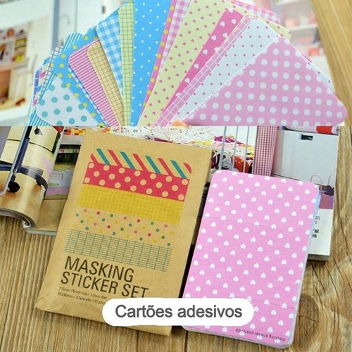 27 Fitas Adesiva Estampada Decotape Washi Tape Scrapbook