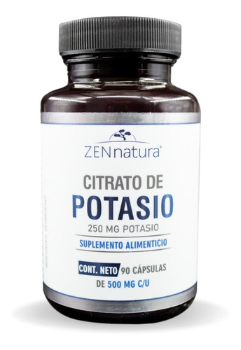 Citrato De Potasio 90 Cápsulas Zen Natura Sabor Sin sabor