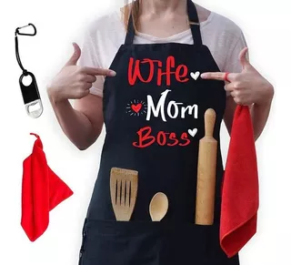 Kitchen Apron For Women - Funny Aprons For Women With 2 Po