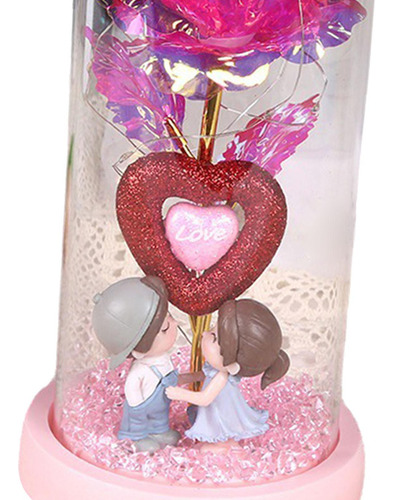 Decoración De Valentín, Rosa De Cristal, Regalo Base Rosa