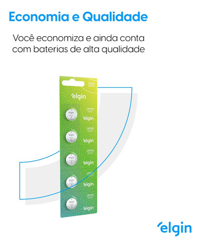 10 Baterias Pilhas Elgin Cr2025 2 Cartelas Tipo Moeda