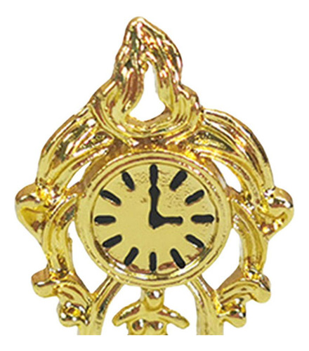 Accesorios De Casita De Muñecas 1:12 - Reloj De Mesa Dorado