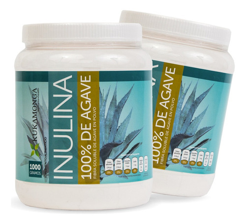 Kit 2 Inulina 100% De Agave 1 Kilo En Bote Sabor Sin Sabor