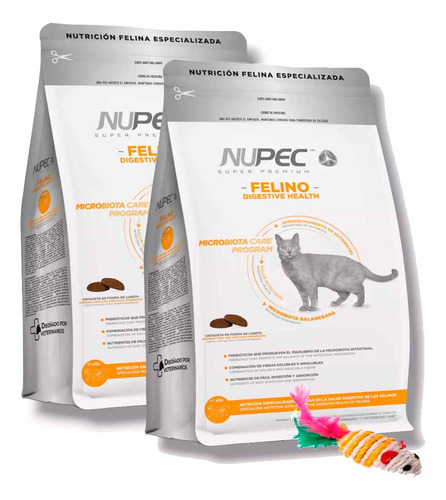 Paq 2 Nupec Felino Digestive Health 1.5kg+ Para Gato