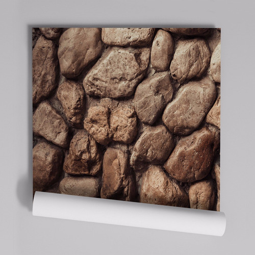 Imagem 3 de 10 de Papel De Parede Adesivo Pedras Redondas 1,00x0,50m Pr-32