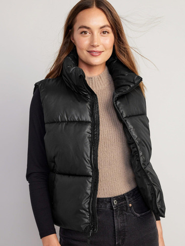 Parka Mujer Old Navy Sin Mangas Negro