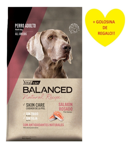 Vitalcan Balanced Natural Perro Adulto Salmon 15k + Regalo