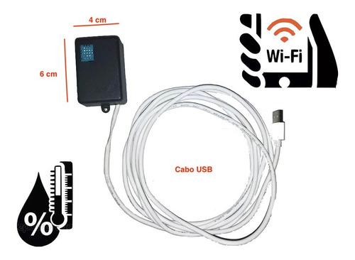 Imagem 1 de 6 de Termometro Snmp - Wifi - Sensor Temperatura E Umidade
