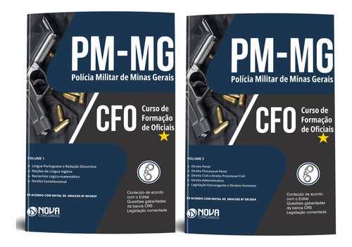 Apostila Completa Curso De Formação De Oficiais - Cfo Polícia Militar De Minas Gerais - Pm Mg 2024 - Editora Nova