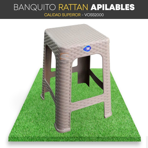 Banquito Banco Banqueta Reforzado Ratan Voss2000 Calidad X1