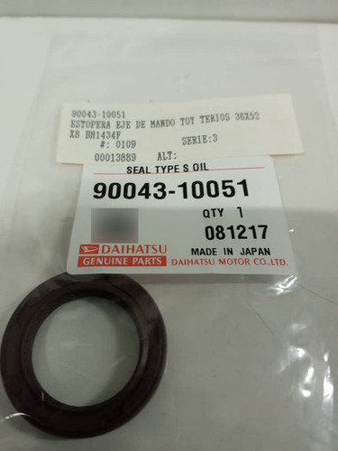 Estopera Eje De Mando Toyota Terios Original 90043 10051 