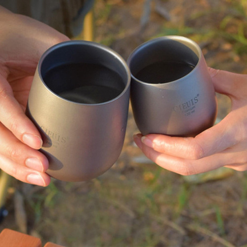 Taza De Titanio De Doble Pared De Gran Capacidad, Taza 240ml