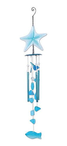 Sunset Vista Designs 92539 Blue Starfish Wind Chime, Metal A