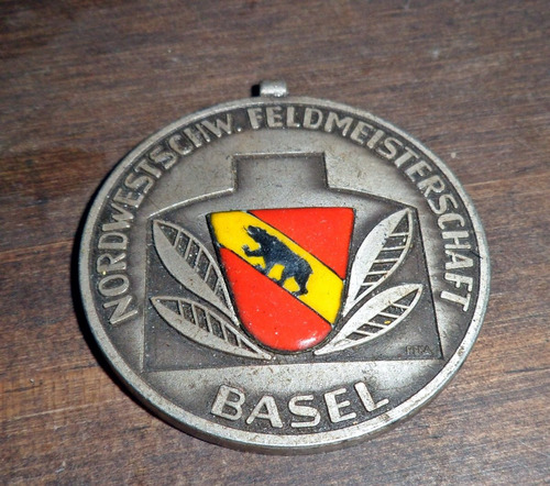 Medalla Antigua Basilea Suiza Esmalte