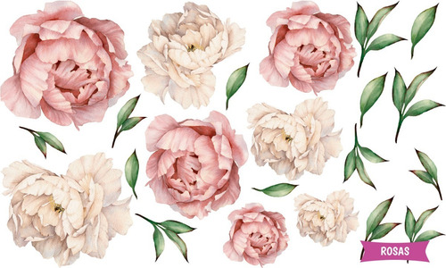 Vinilos Decorativos Pared Flores Peonias Vintage