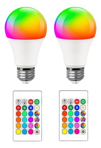 Lampara Led X2 Rgb 16 Colores 3w Control Remoto Multicolor 