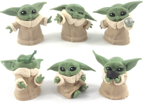 6 Figuras Baby Yoda The Child 6 Cm Star Wars Mandalorian!!