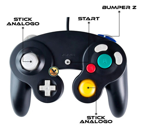 Control Joystick Alambrico Compatible Con Nintendo Gamecube