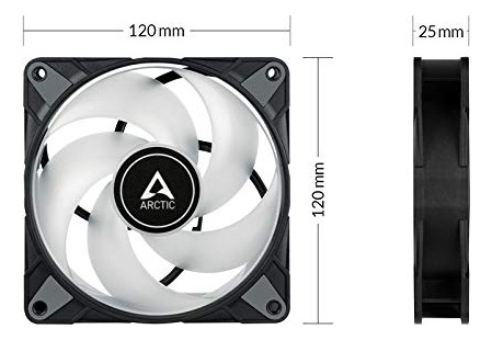 Ventilador De Capa Arctic P12 Pwm Pst A-rgb 120 Mm 2000 Rpm,