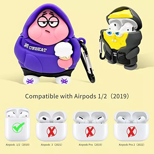 Funda para Airpods 1 y 2, funda de silicona 3D con diseño de