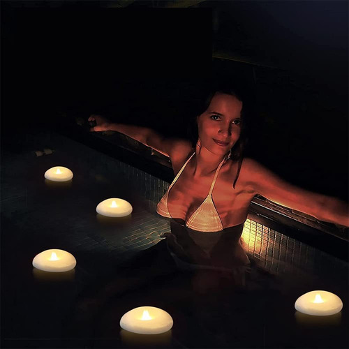 Paquete De 4 Velas Flotantes Led De Cera De 3.0 In Con Luz B