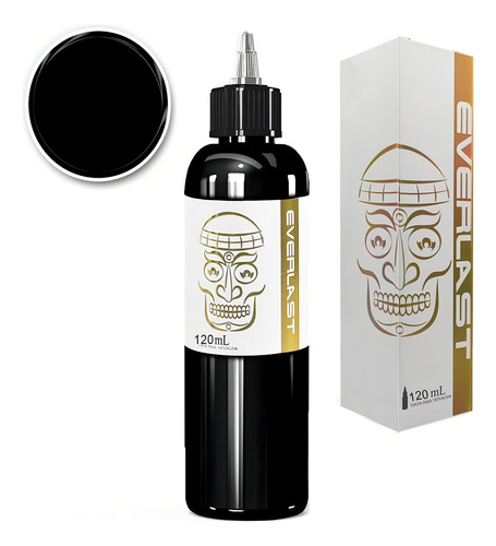 Tinta eléctrica Everlast Tinta Outliner Black 120 ml Preto Linha