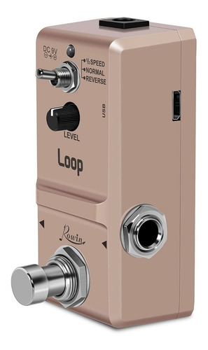 Imagen 2 de 3 de Pedal de efecto Rowin Nano Loop LN332S rosa